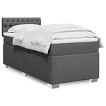 vidaXL Sommier à lattes de lit et matelas Gris foncé 90x190 cm Tissu