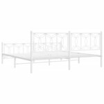 vidaXL Cadre de lit métal avec tête de lit/pied de lit blanc 193x203cm