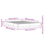 vidaXL Cadre de lit avec lumières LED sans matelas 135x190 cm