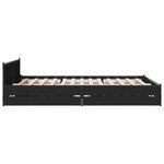 vidaXL Cadre de lit avec tiroirs sans matelas noir 150x200 cm