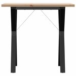 vidaXL Table à manger cadre en Y 80x50x75 5cm bois de pin massif fonte