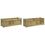 vidaXL Jardinières 2 Pièces bois de pin imprégné