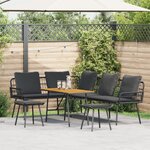 vidaXL Ensemble de 4 canapés de jardin avec coussins en poly rotin noir