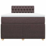 vidaXL Sommier à lattes de lit et matelas marron foncé 120x190cm tissu