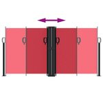 vidaXL Auvent latéral rétractable rouge 120x1200 cm