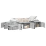 vidaXL Lit de rangement Gris Sonoma 90x190 cm