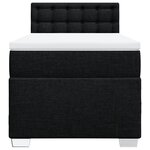 vidaXL Sommier à lattes de lit avec matelas Noir 100x200 cm Tissu