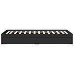 vidaXL Cadre de lit avec tiroirs sans matelas noir 100x200 cm