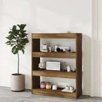 vidaXL Bibliothèque/Séparateur de pièce chêne marron bois d'ingénierie