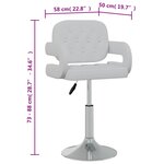 vidaXL Chaises pivotantes à manger lot de 2 blanc similicuir
