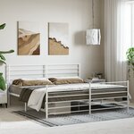 vidaXL Cadre de lit métal sans matelas et pied de lit blanc 200x200 cm