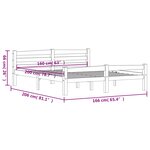 vidaXL Cadre de lit sans matelas marron miel pin massif 160x200 cm