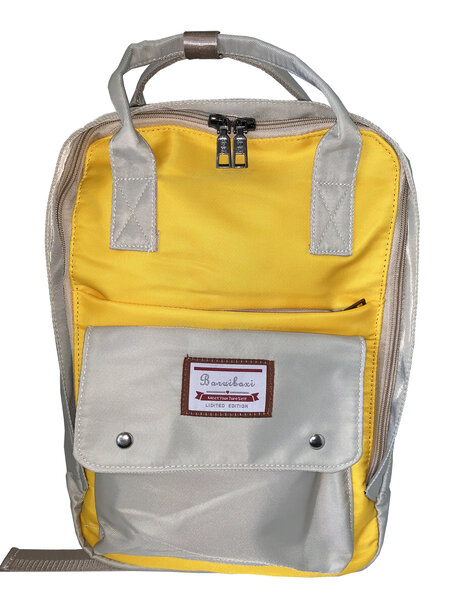 Sac à dos cartable gros et jaune unisexe avec anse et bretelle idéal collège  lycée   scolaire ou ordinateur portable