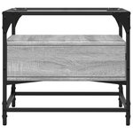 vidaXL Table basse avec dessus en verre sonoma gris 50x50x45 acier