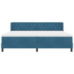 Lit à ressort vidaXL avec matelas bleu foncé 200x200 cm en velours