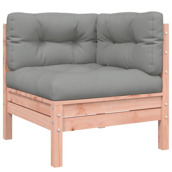 vidaXL Canapé d'angle de jardin avec coussins bois massif douglas