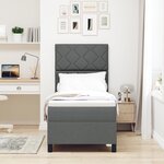 vidaXL Lit avec Sommier et Matelas & LED Gris Foncé 80x200 cm Tissu