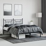 vidaXL Cadre de lit métal sans matelas avec tête de lit noir 140x200cm