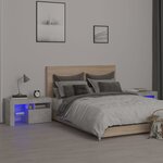 vidaXL Tables de chevet 2 Pièces et lumières LED Gris béton 70x36 5x40 cm