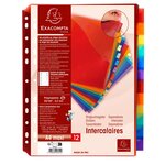 Intercalaires Avec Pochette Polypropylène 12 Positions - A4 Maxi - Couleurs Assorties - X 10 - Exacompta