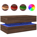vidaXL Table basse avec lumières LED chêne marron 90x50x40 cm