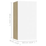 vidaXL Meubles TV 2 Pièces Blanc et chêne sonoma Bois d’ingénierie