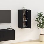 vidaXL Meuble TV mural Noir 40x34 5x80 cm