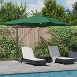 vidaXL Parasol déporté vert Vert Polyester  Métal Grand Hauteur réglable