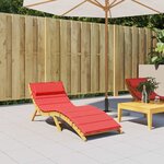 vidaXL Coussin de chaise longue rouge 180x60x4 cm tissu oxford