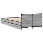 vidaXL Cadre de lit avec tiroirs sans matelas sonoma gris 100x200 cm
