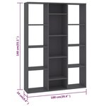 vidaXL Séparateur de pièce/Bibliothèque Gris 100x24x140 cm Aggloméré
