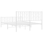 vidaXL Cadre de lit métal avec tête de lit/pied de lit blanc 140x200cm