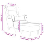 vidaXL Fauteuil à oreilles avec tabouret jaune moutarde velours