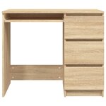 Bureau table poste de travail meuble d'ordinateur informatique étude chêne sonoma 90 x 45 x 76 cm bois d’ingénierie brun 02_0023663