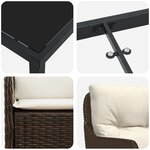 vidaXL Set de salle à manger de jardin de 7 pièces avec coussins en poly rattan marron