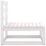 vidaXL Salon de jardin 3 Pièces avec coussins Blanc Bois de pin massif