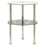 vidaXL Table 2 niveaux Transparent et noir 38x38x50 cm Verre trempé
