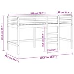 vidaXL Lit mezzanine enfants avec tunnel rose 90x200cm bois pin massif