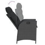 vidaXL Ensemble à manger de jardin coussins 5Pièces Noir Résine tressée