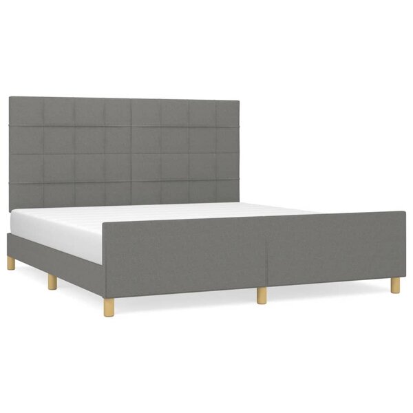 vidaXL Cadre de lit sans matelas gris foncé 180x200 cm tissu