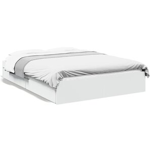 vidaXL Cadre de lit avec tiroirs sans matelas blanc 140x190 cm
