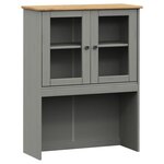 vidaXL Buffet haut VIGO gris 78x40x175 cm bois massif de pin