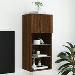 vidaXL Meuble TV avec lumières LED chêne marron 40 5x30x90 cm
