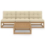 Salon de jardin meuble d'extérieur ensemble de mobilier 4 pièces avec coussins bois de pin massif 02_0016111