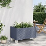 vidaXL Jardinière à roulettes gris 80x50x54 cm PP