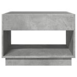vidaXL Table basse avec LED infini gris béton 70x50x50 cm