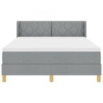 vidaXL Lit à ressorts avec matelas gris clair 160x200 cm en tissu
