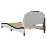 vidaXL Cadre de lit avec lumières LED blanc noir 100x200 cm similicuir