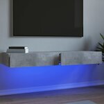 vidaXL Meubles TV avec lumières LED 2 Pièces gris béton 60x35x15 5 cm