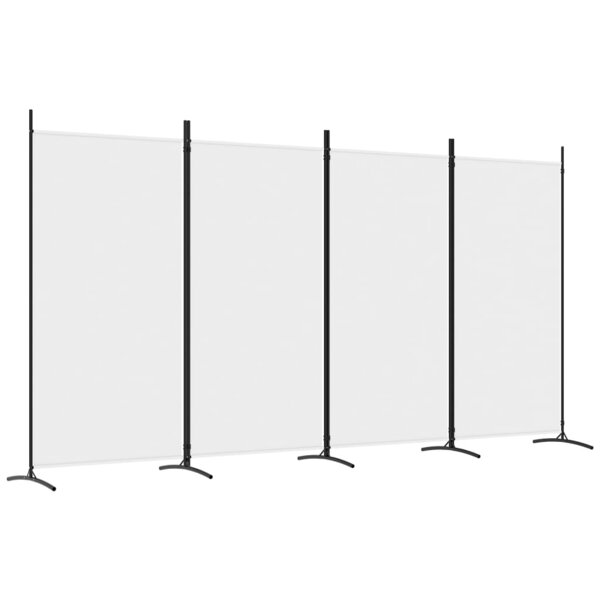 vidaXL Cloison de séparation 4 panneaux Blanc 346x180 cm Tissu